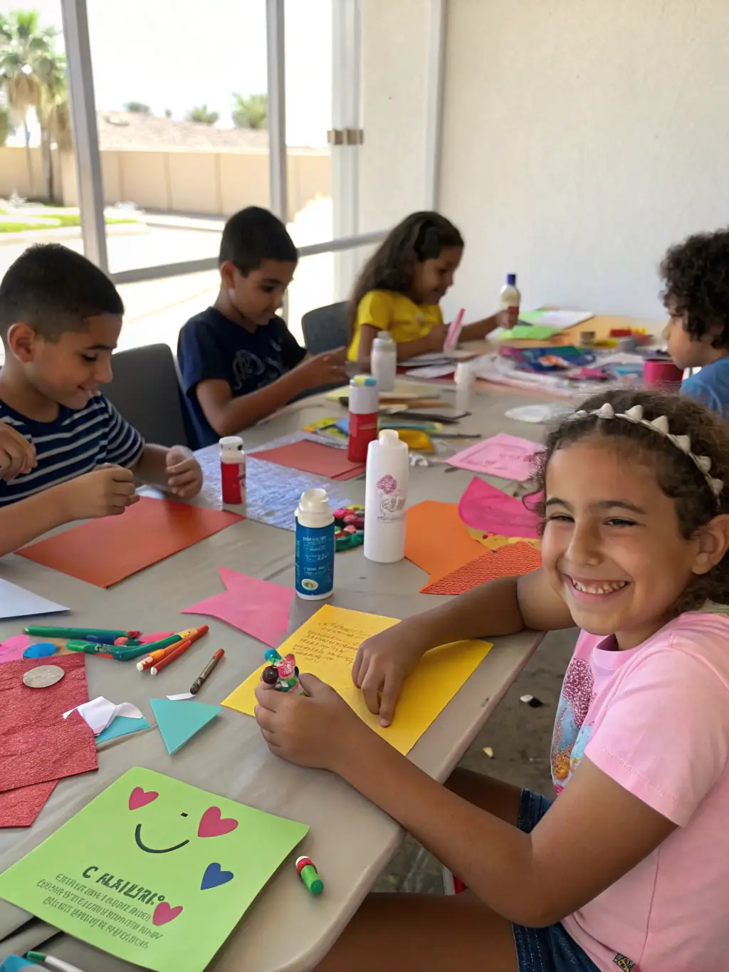 A heartwarming photo of children participating in a LOUDIA'S PERFORMER-sponsored community arts program, highlighting the organization's commitment to arts education and youth development.